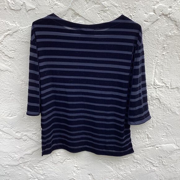 Dana Bachman sheer and velvet stripped top sz M - Picture 4 of 6